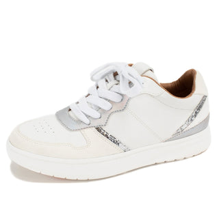 Low top white court sneaker by Yellow Box.