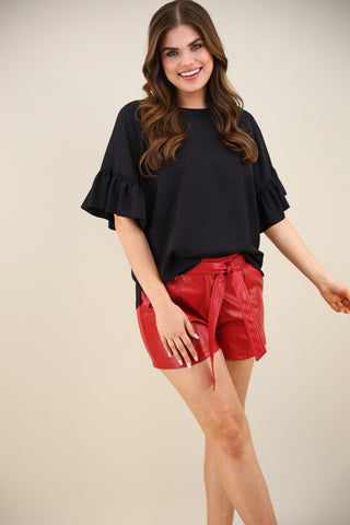 New York Minute Faux Leather Shorts
