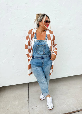 Checkered pattern cardigan