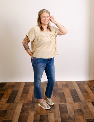 Mid Rise Crop Slim Straight by Vervet