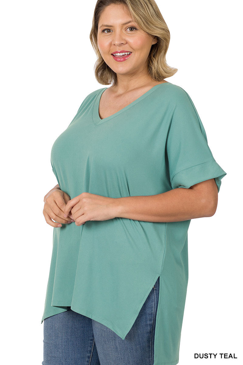 Rolled Sleeve Top