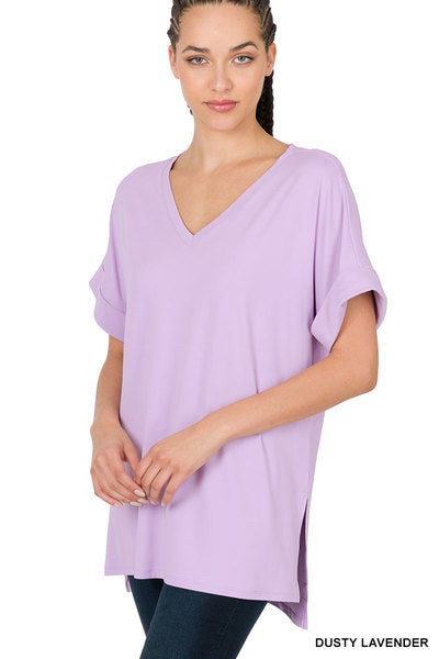 Rolled Sleeve Top