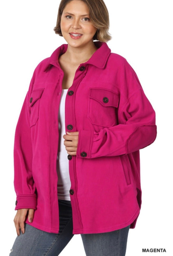 Oversized Basic Fleece Shacket