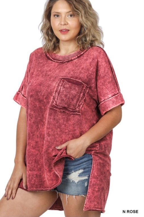 Mineral Washed Raw Edge Top
