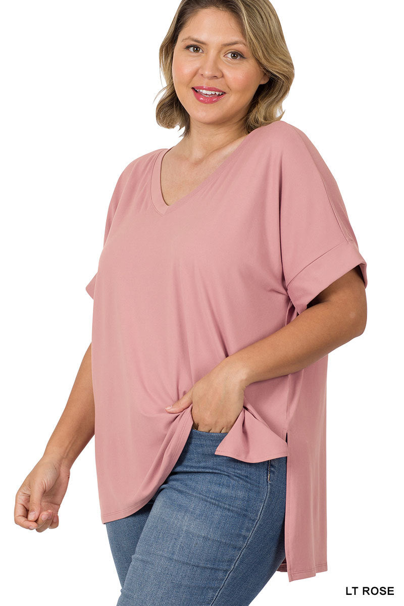 Rolled Sleeve Top