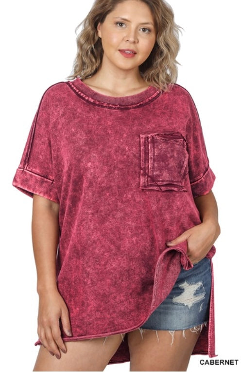 Mineral Washed Raw Edge Top