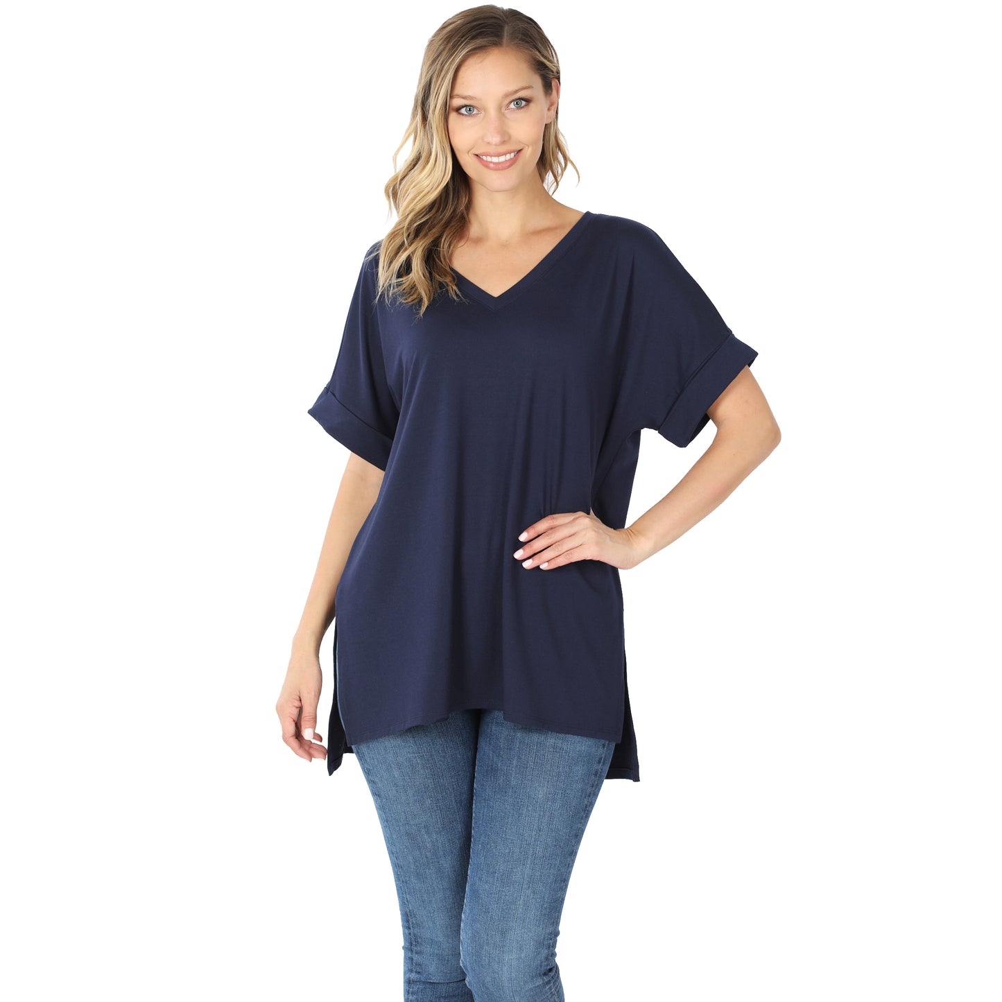 Rolled Sleeve Top