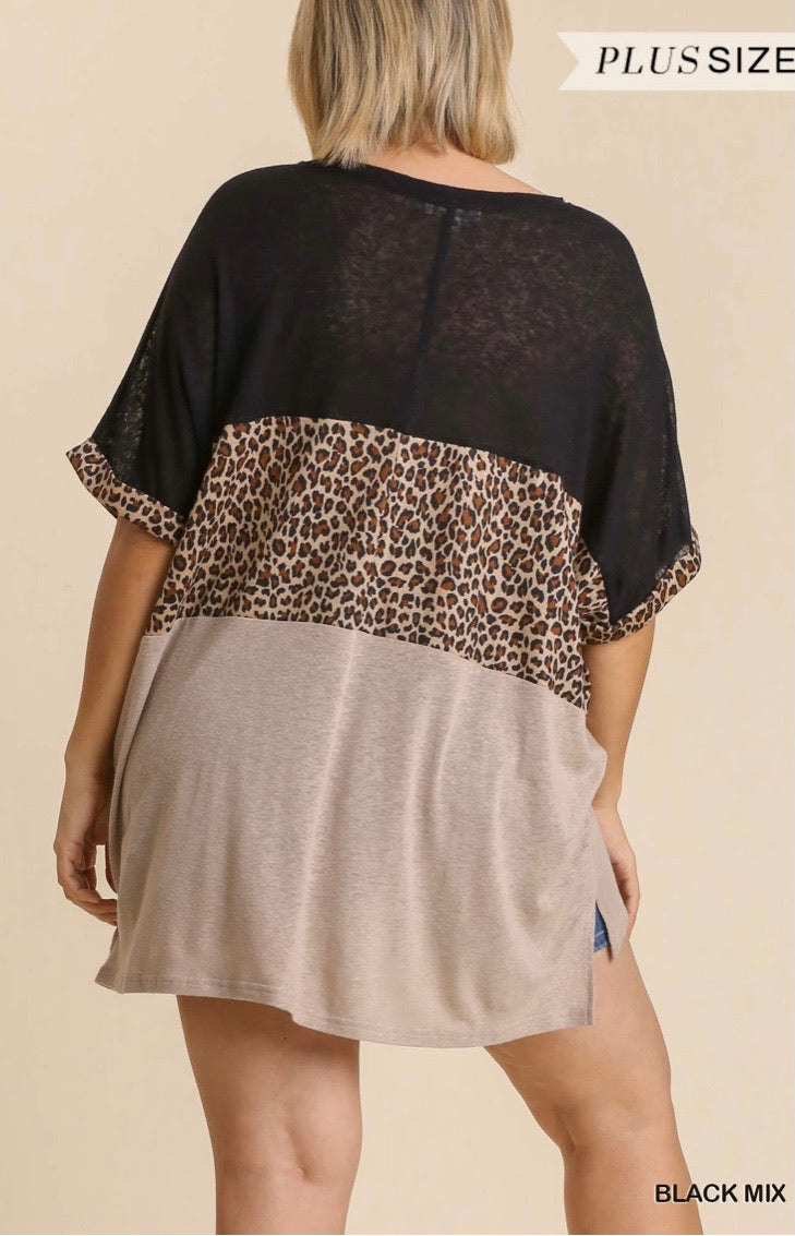 Linen Color Block Top