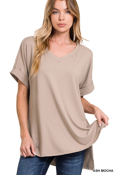Rolled Sleeve Top