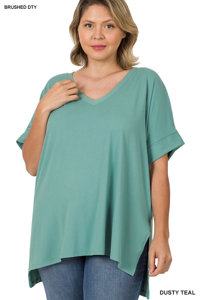Rolled Sleeve Top