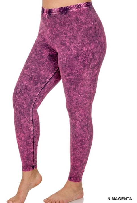Mineral Washed Full Length Leggings