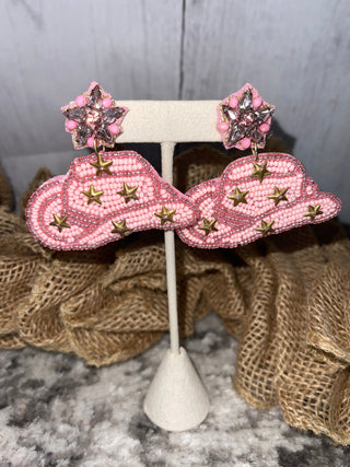 Disco Cowgirl Hat Earrings