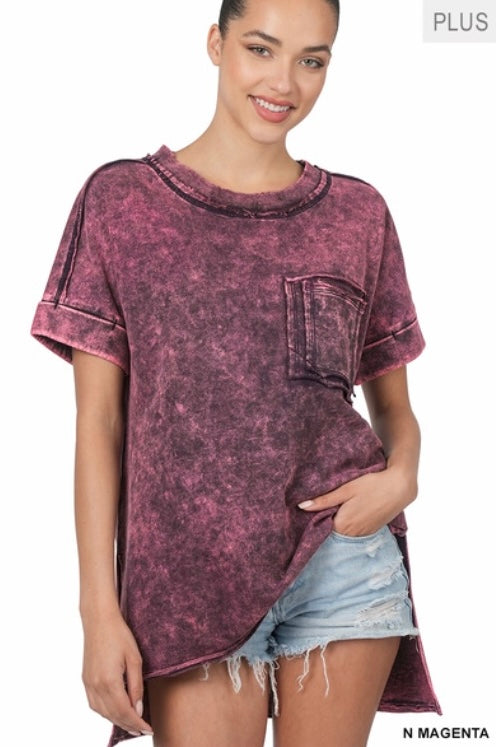 Mineral Washed Raw Edge Top