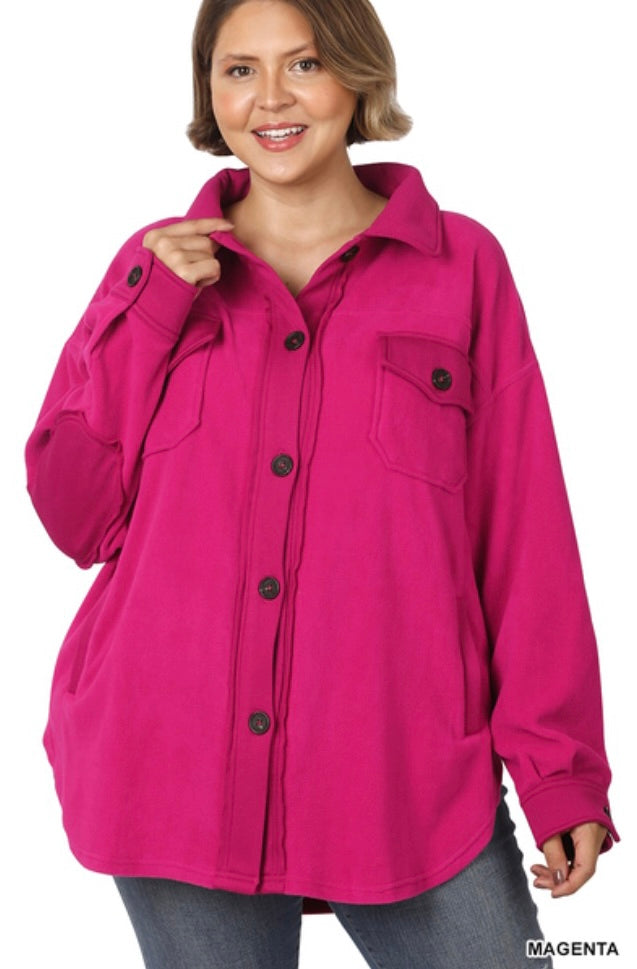 Oversized Basic Fleece Shacket