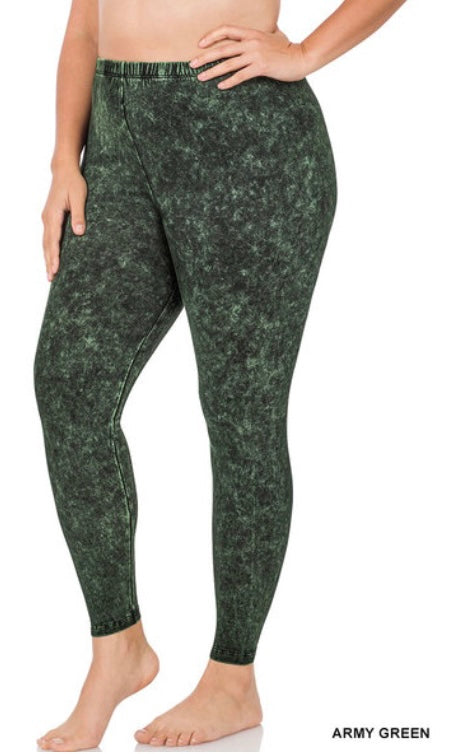 Mineral Washed Full Length Leggings