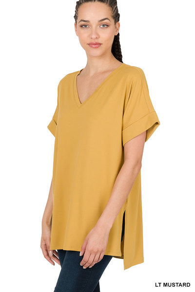 Rolled Sleeve Top