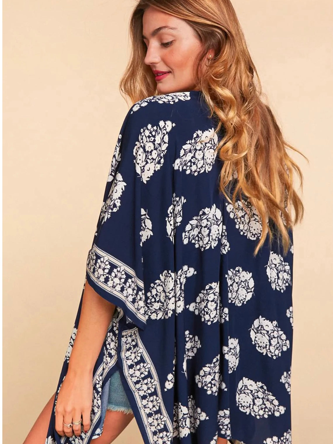 Navy Rayon Kimono
