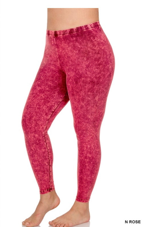 Mineral Washed Full Length Leggings