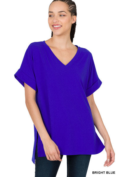Rolled Sleeve Top