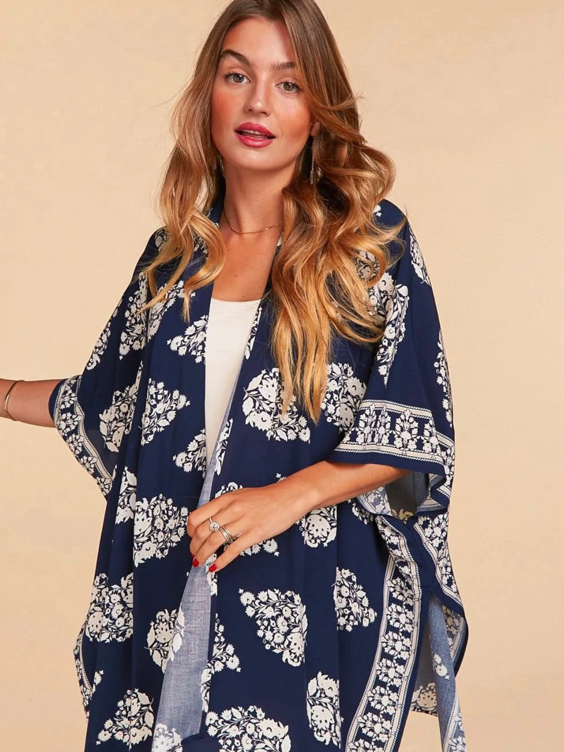 Navy Rayon Kimono
