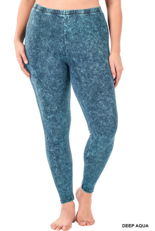 Mineral Washed Full Length Leggings