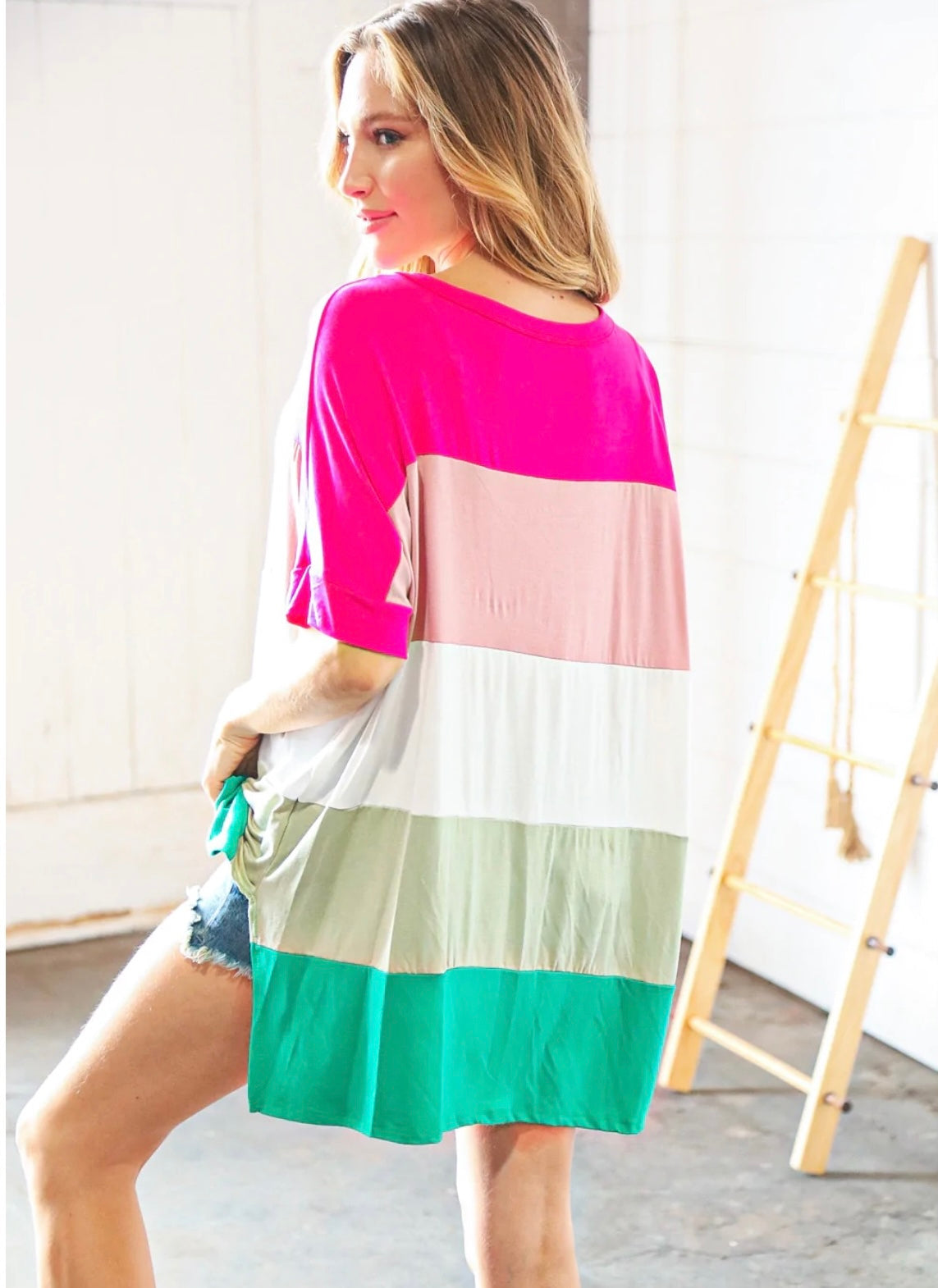 Multi Color Block Top