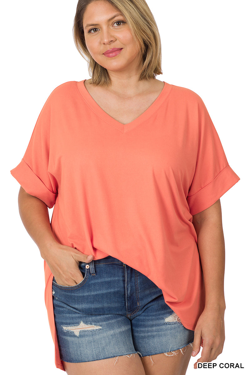 Rolled Sleeve Top
