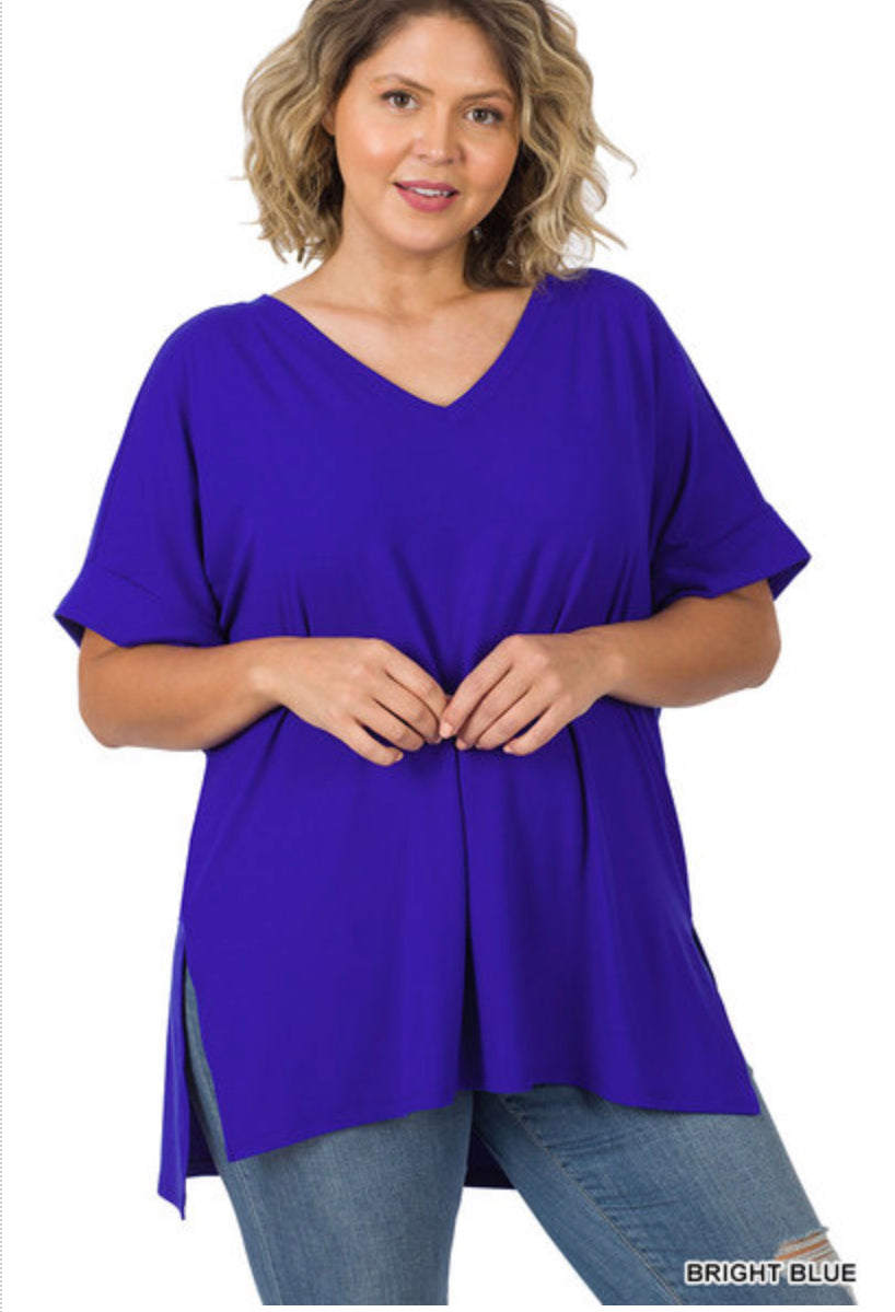 Rolled Sleeve Top