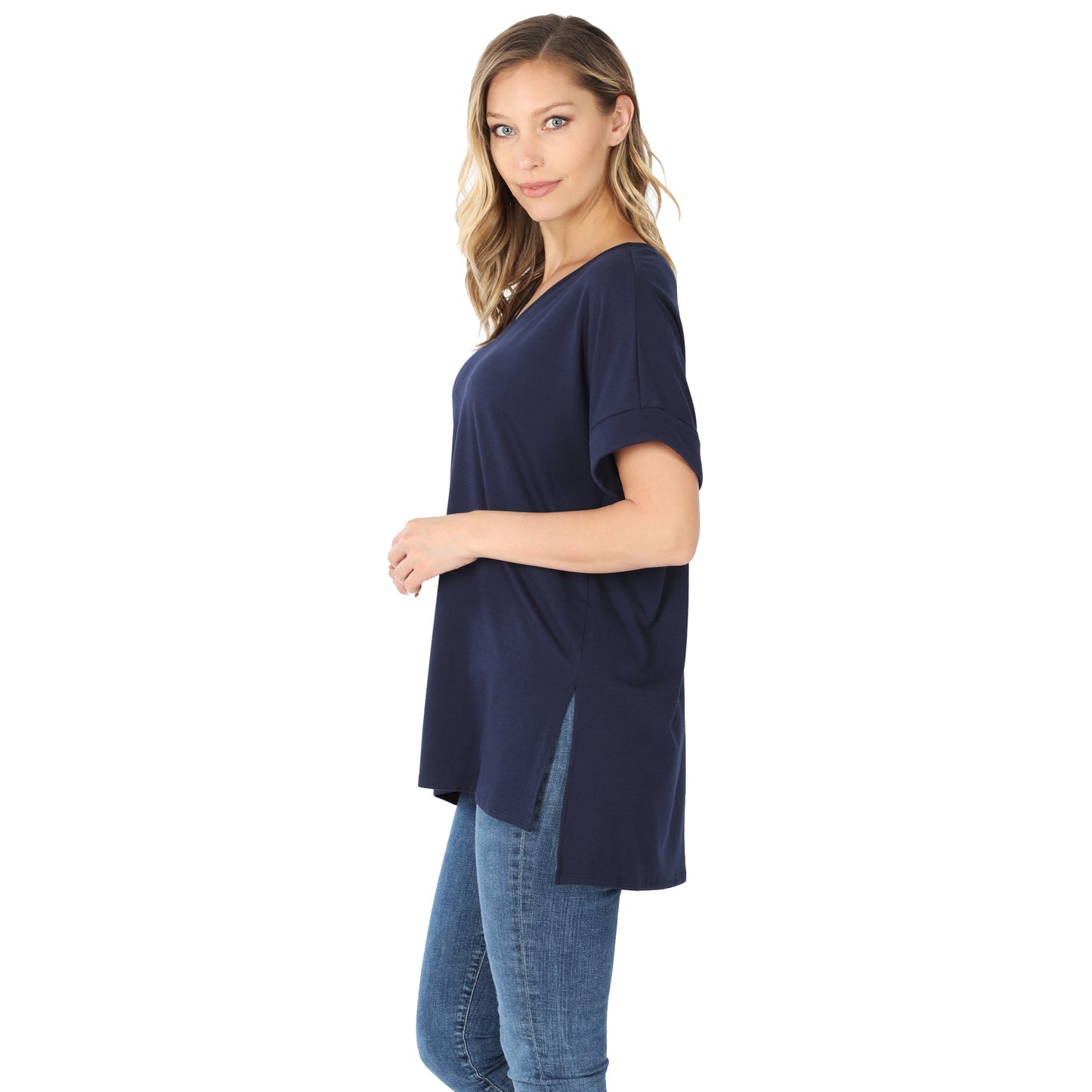 Rolled Sleeve Top