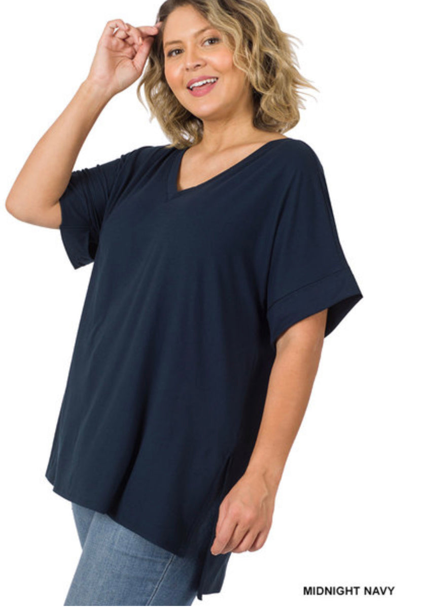 Rolled Sleeve Top