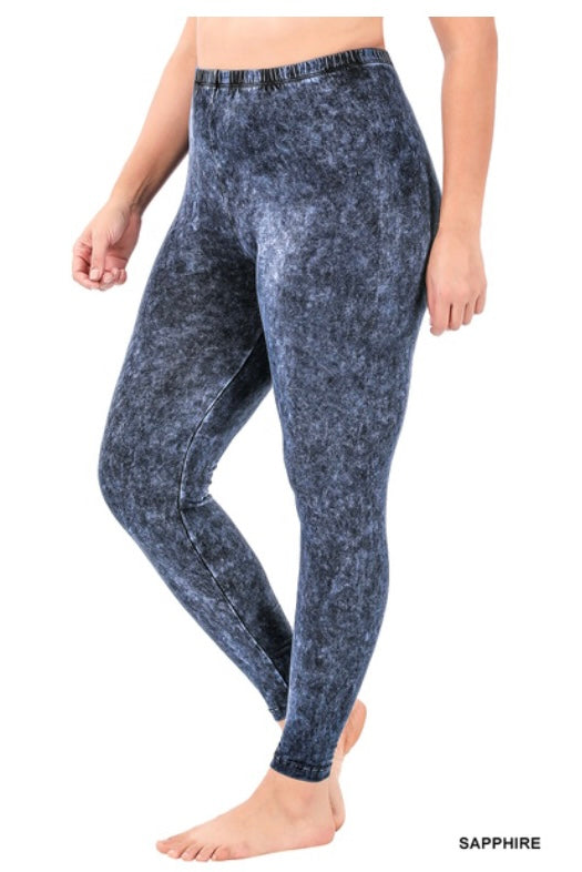 Mineral Washed Full Length Leggings