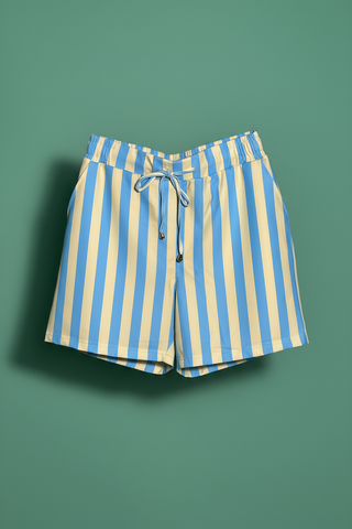 Sorrento Stripes Skort in blue and yellow vertical stripes