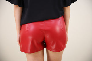 New York Minute Faux Leather Shorts