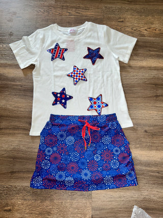 Patriotic Stars Patch Waffle Tee