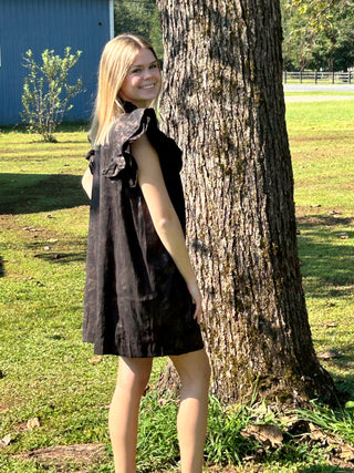 Ruffled Little Black Dress