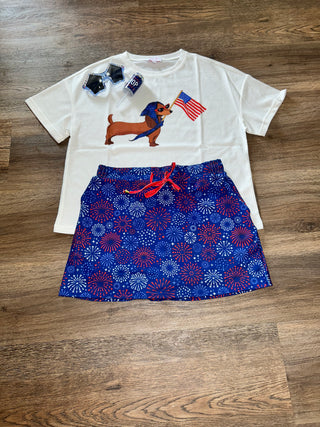 Patriotic Pup Waffle Tee