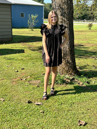 Ruffled Little Black Dress