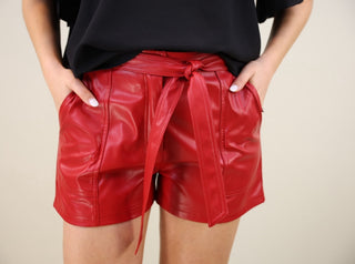 New York Minute Faux Leather Shorts