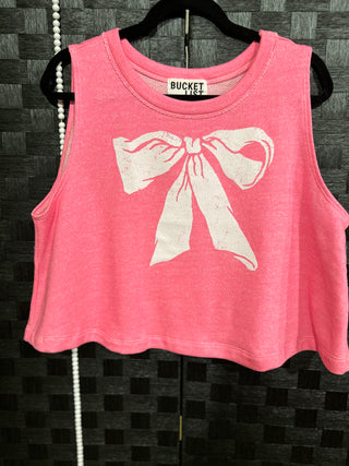 Hot Pink Crop Bow Graphic