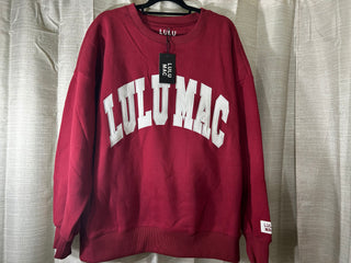 LuluMac Crimson with White Crewneck