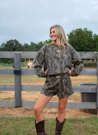 **PREORDER**LuluMac MossyOak Bottomland fleece sweatshirt with patch