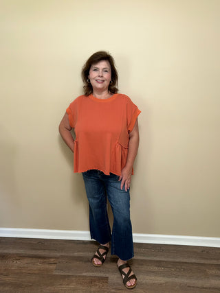 Loose fit terry knit top
