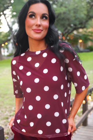 Polka Dot Mesh Tee