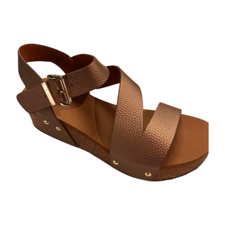 Bronze sandal with buckle closure. Great comfort. 
