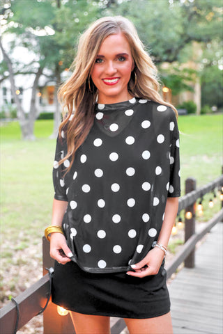 Polka Dot Mesh Tee