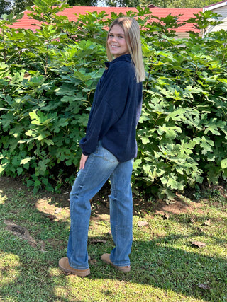 Navy long sleeve wardrobe staple