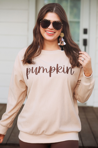 PumpkinCorded Pullover