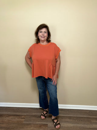 Loose fit terry knit top