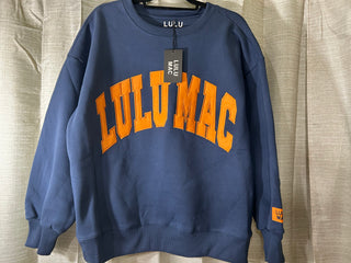 LuluMac Navy with Orange Crewneck