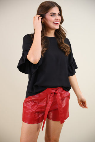 New York Minute Faux Leather Shorts